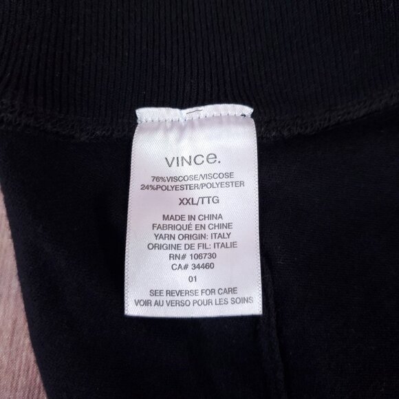 Vince Viscose Blend Joggers Mens Size 2XL XXL Black Elastic Waist Drawstring - Picture 10 of 12
